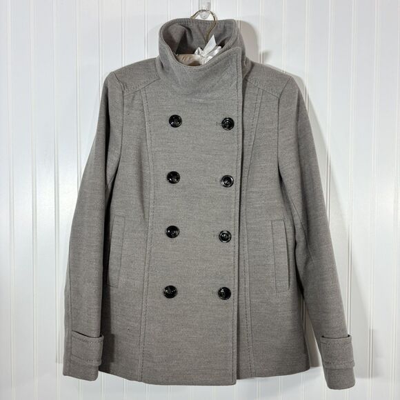 H&M Jackets & Blazers - H&M Womens Gray Double Breasted Peacoat Jacket Sz 8 Classic Tailored Fit Capsule